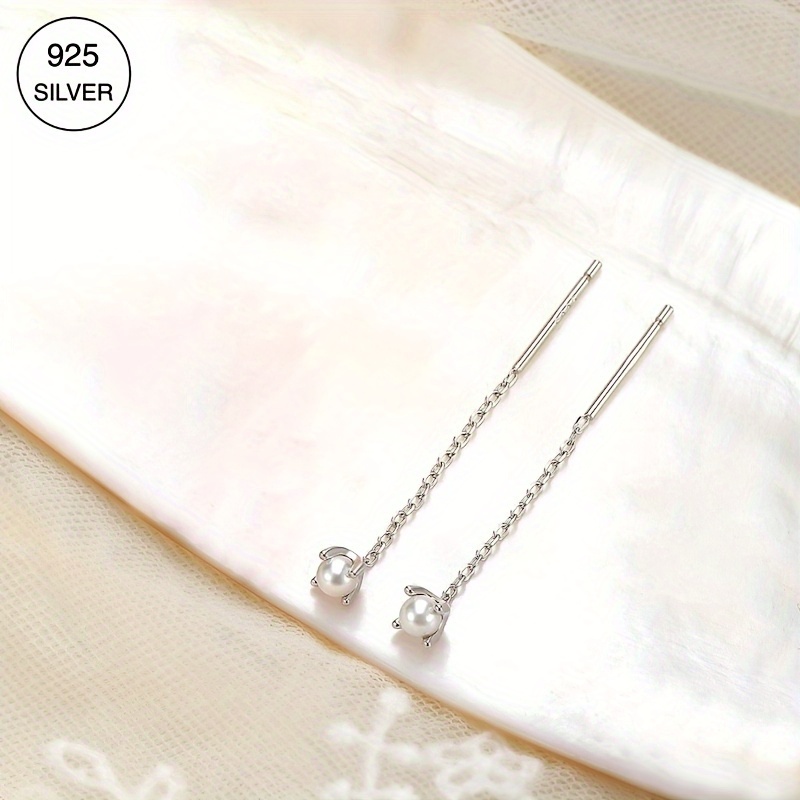 18K Gold Plated Shell Pearl Dangle Earrings Hypoallergenic Lightweight